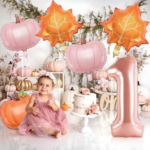 Little Pumpkin 1st Birthday Foil Balloon Set - 6 Piece Fall Party Decor