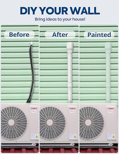 Nouscan 3in PP Decorative Line Set Cover Kit with Screws for Mini Split AC Systems