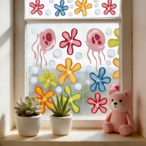 Jellyfish Bubble Wall Stickers Under the Sea Decals 155 Pcs