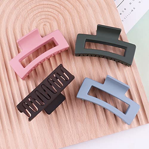 Caiyao Brown Acrylic Hair Claw Clip - Large Non-Slip Matte Jaw Clip for Thick Hair