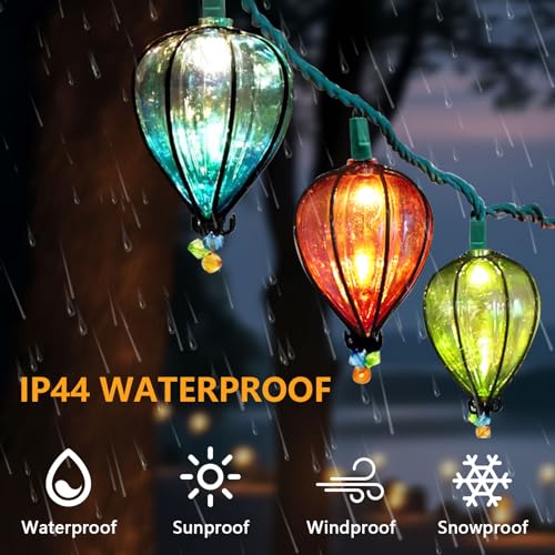 11FT Multicolor String Lights with 10 Bulbs, Waterproof Connectable LED Decor