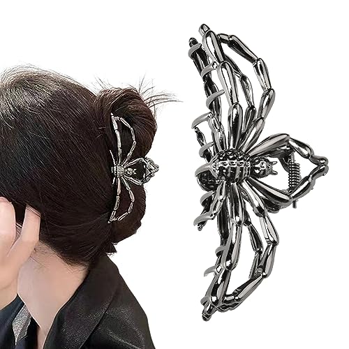Black Spider Large Hair Clip for Thick Hair Gothic Halloween Accessory