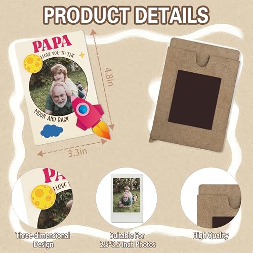 Papa Magnetic Picture Frame for Refrigerator - Outer Space Father's Day Gift