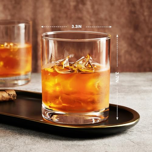 FrutPunch Set of 2 Old Fashioned Whiskey Glasses - Classic Engraved Barware