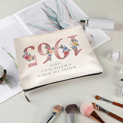 1965 Vintage 61st Birthday Makeup Bag for Women Travel Cosmetic Pouch