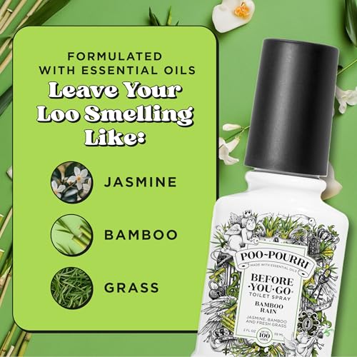 Poo-Pourri Bamboo Rain Toilet Spray - 2 Fl Oz, 100 Uses