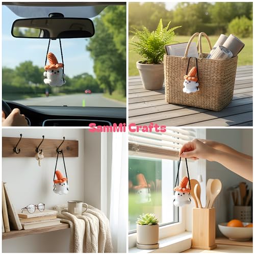 Lovely Ghost Handmade Crochet Car Hanging Ornament for Women
