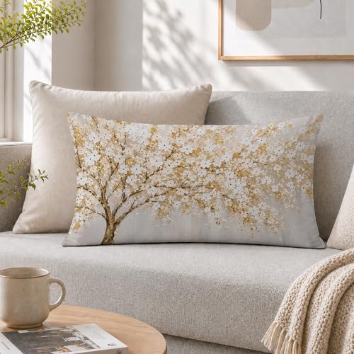 Floral Pillow-d Cherry Blossom Tree of Life Pillow Cover 12x20 Flannelette