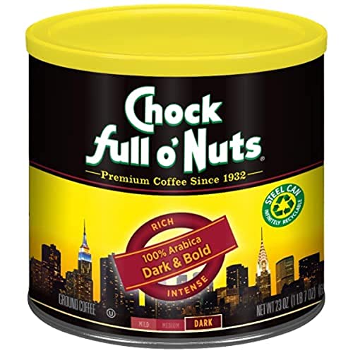 Chock Full o' Nuts Dark & Bold Ground Coffee, 23 oz - Rich Flavor & Aroma