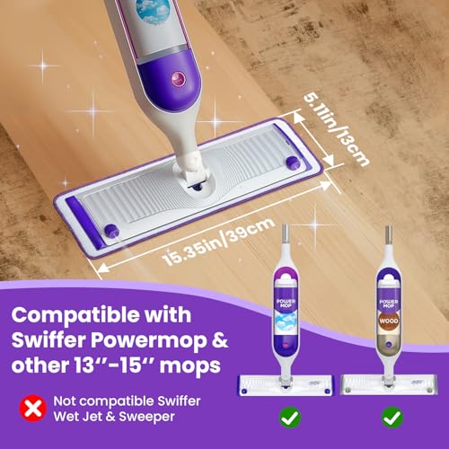 Reusable Mop Pads for Swiffer PowerMop - 6 Pack Chenille & Microfiber Refills