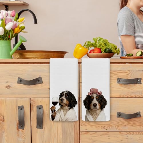 Bernedoodle Bathroom Hand Towels Set of 2 Funny Dog Decor 16x24