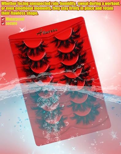 Allureza 80D Volume Strip Lashes Cluster Effect Faux Mink Wispy Eyelashes