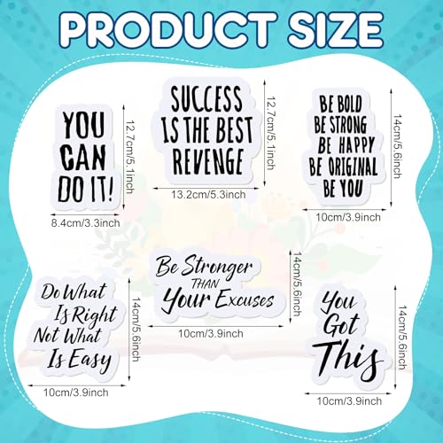 Inspirational Quotes Refrigerator Magnets - Set of 6 Motivational PVC Decor