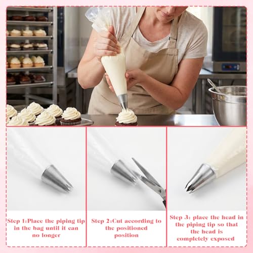 Large Piping Tips Set - 5PCS Stainless Steel Cake Decorating Nozzles