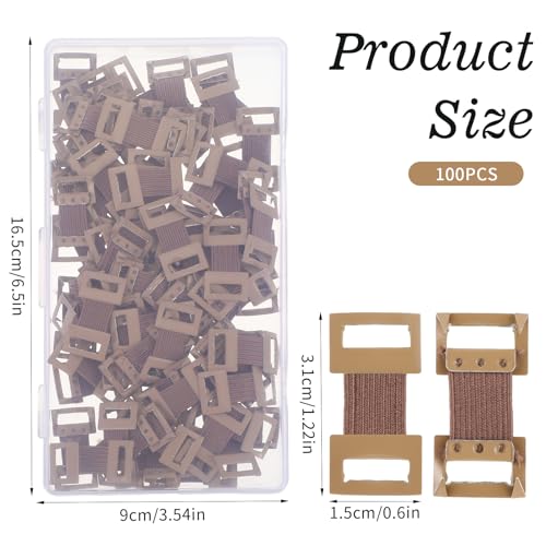 100pcs Elastic Bandage Clips Bandage Wrap Clips Stretch Replaceable Metal Clasps Fastener for Various Types with Plastic Storage Box for Various Types Bandages