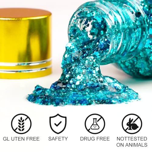 XIAMOFUZHOU Body Glitter Gel - 6 Colors Chunky Face, Hair & Body Shimmer
