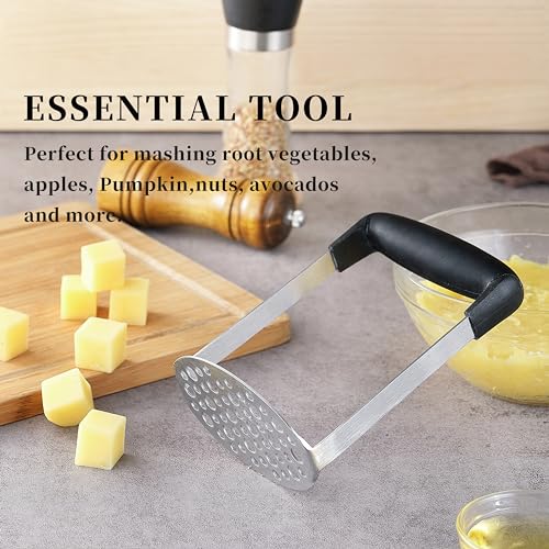 Stainless Steel Potato Masher with Ergonomic Handle - Dishwasher Safe