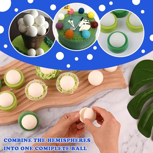 Silicone Golf Ball Cake Pop Mold - 2 Pack 3D Sphere Molds