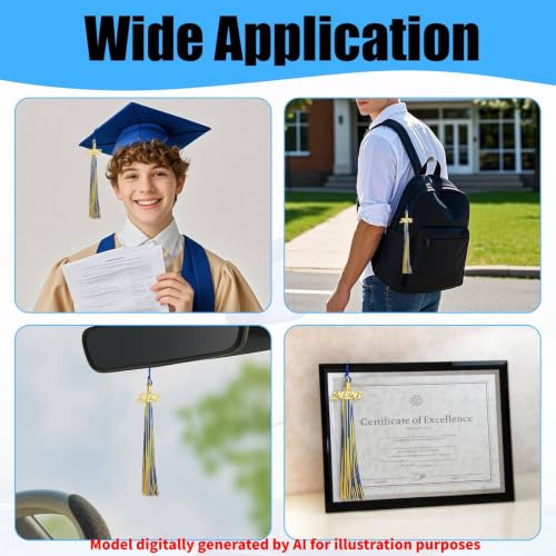 2026 Graduation Tassel with Gold Charm - 9-Inch Cap Decoration