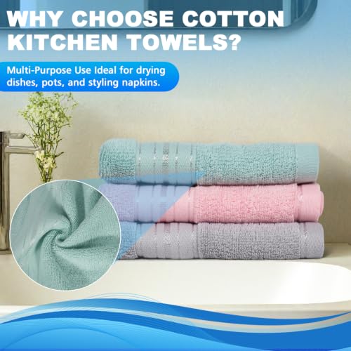 Premium 100% Cotton Wash Cloths - 13x13 Inch, 3 Pack, Soft & Absorbent