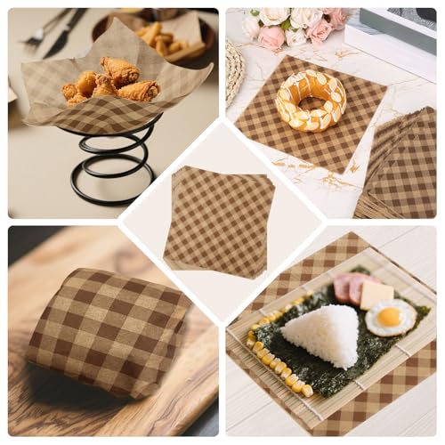100 Waxed Deli Paper Sheets, 7.1in Brown Greaseproof Paper