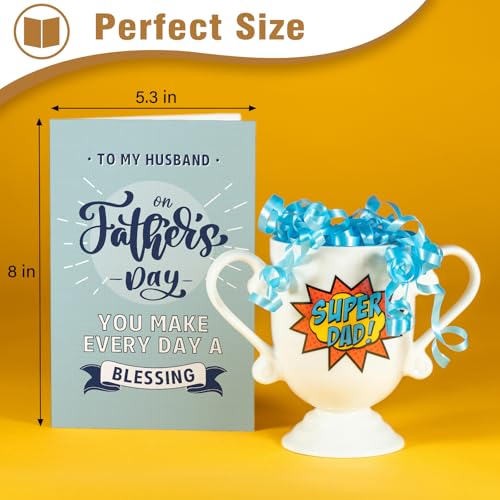 Cute Father's Day Card for Husband - 8x5 inches, Dual Page Design