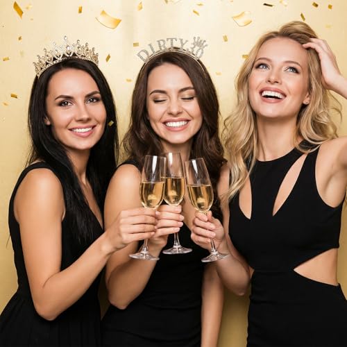 30th Birthday Gold Tiara Headband - Zinc Alloy Party Decoration