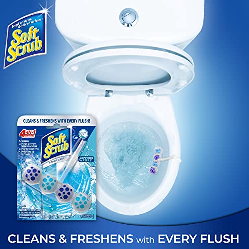 Soft Scrub 4-in-1 Toilet Care Rim Hanger, Sapphire Waters, 50g