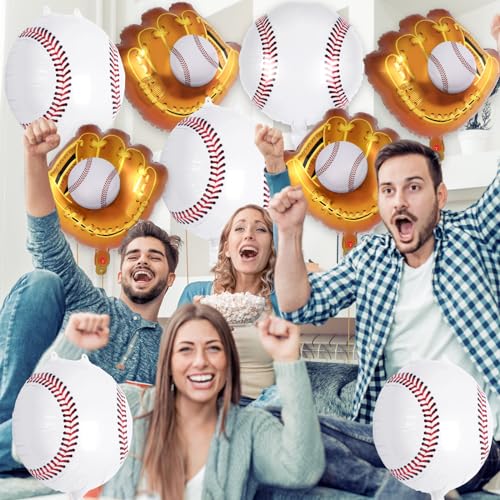 13 Pcs Baseball Foil Balloons - 20 Inch Party Decorations