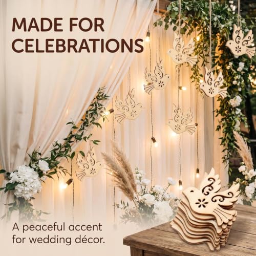 10Pcs Wooden Peace Dove Ornaments - Christmas Tree & Home Decor