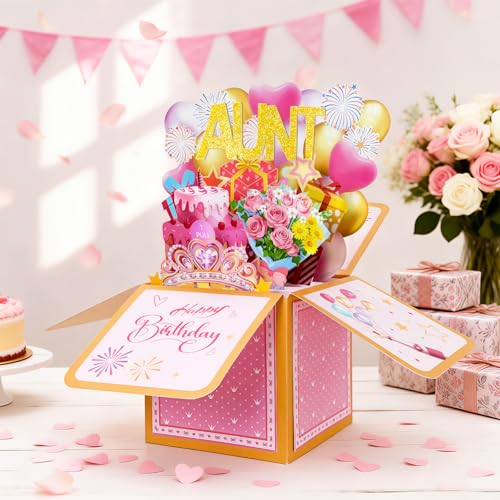3D Pop Up Birthday Card for Aunt | Interactive Surprise Gift