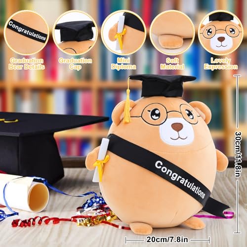 Emoin Graduation Bear Plush Toy - 11.8'' Stuffed Animal Gift for Graduates