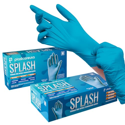 PlastCare Nitrile Exam Gloves - Medium Blue, 3.5 Mil, Latex & Powder Free