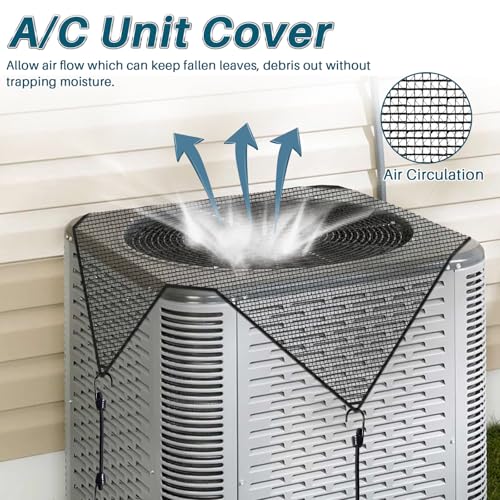 Coarbor 28"x28" Mesh AC Unit Cover - Durable 150GSM Vinyl Air Conditioner Top