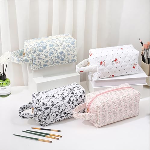 Leisofter Floral Makeup Bag, Cute Large Cosmetic Toiletry Organizer