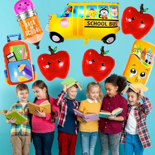 Back to School Balloon Set - School Bus, Crayon, Pencil & Welcome Decorations