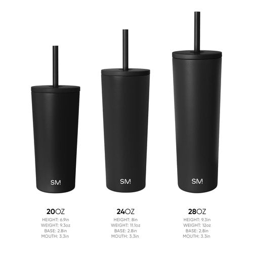 Simple Modern Insulated Tumbler with Lid and Straw | Iced Coffee Cup Reusable Stainless Steel Water Bottle Travel Mug | Gifts for Women Men Her Him | Classic Collection | 24oz | Almond Birch