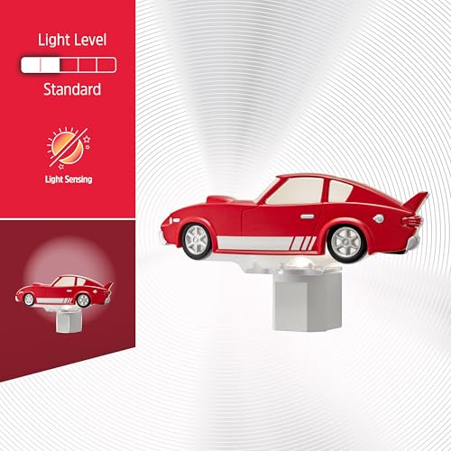 Energizer Race Car LED Night Light with Dusk to Dawn Sensor, Soft White