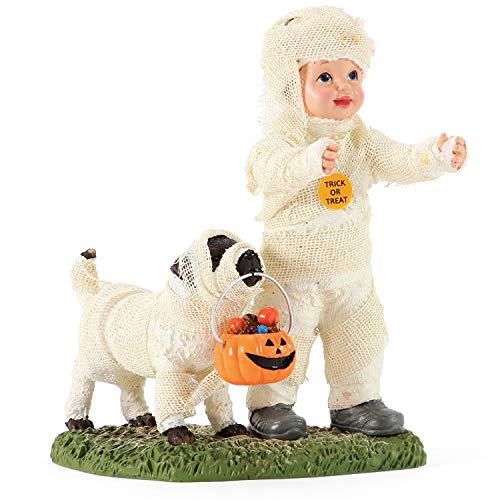 Department 56 Possible Dreams Halloween Mummy and Dog Glow in The Dark Figurine, 6 Inch, Multicolor