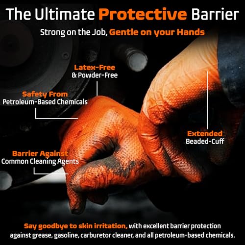 Protectmate Disposable Nitrile Gloves - 5 Mil Latex-Free for Food Prep