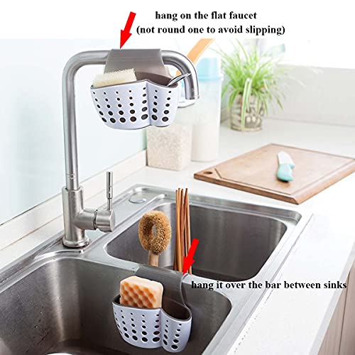 Eunion White Kitchen Sink Caddy Sponge Holder - Faucet Organizer