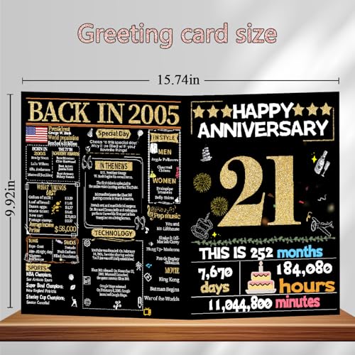 21st Anniversary Card for Couples | Joycard 2005 Keepsake