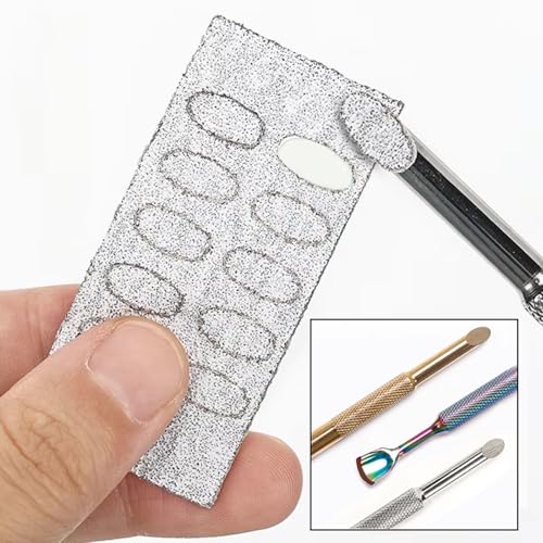Yimart Double Head Cuticle Pusher with 100pcs Self-Adhesive Sandpaper