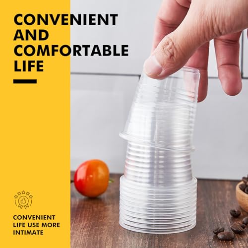 RACETOP 3 oz Disposable Plastic Cups Bulk Pack of 100 - Clear Party Drinkware