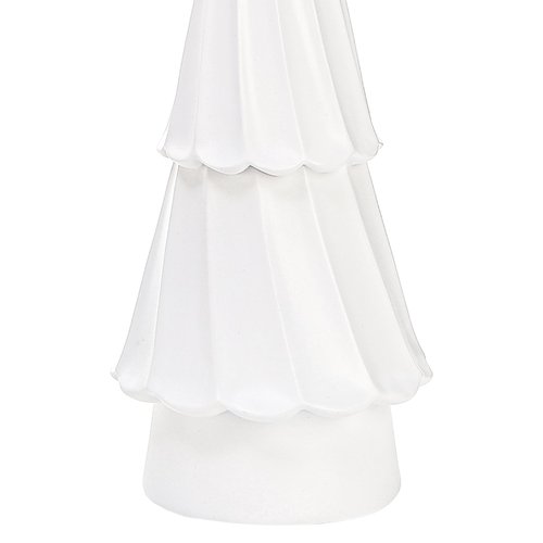 Suwimut Set of 2 Resin Christmas Trees, Tabletop White Christmas Tree Figurine Holiday Party Home Table Decorations, Desk Centerpieces for Christmas Decor