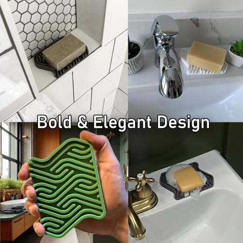 Premium Silicone Soap Dish - Self-Draining & Non-Slip Holder