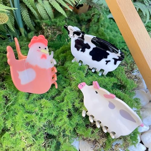 Cow Hair Claw Clip Cute Animal Acetate Hair Accessories for Women