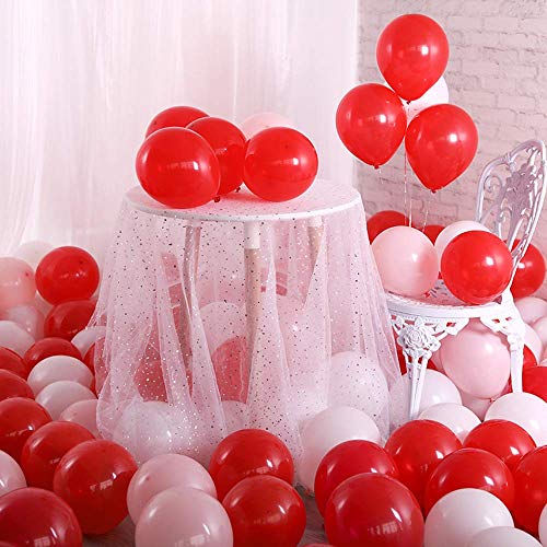 50pcs 12-Inch Red Balloons for Birthday and Party Decorations