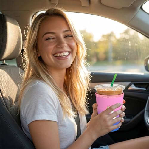 Neoprene Iced Coffee & Soda Cup Sleeve - Reusable Insulator