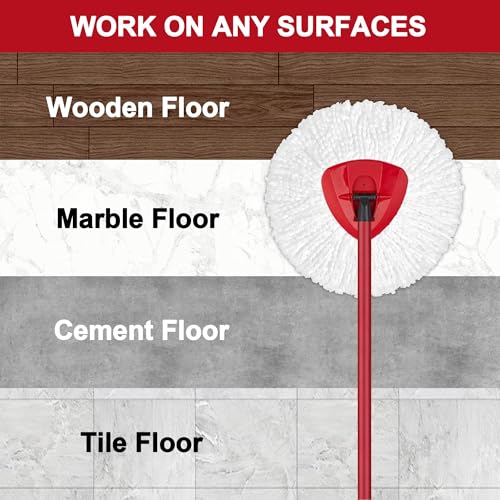 Tidy Monster Microfiber Mop Head Replacements for O-Cedar Spin Mop, 4 Pack